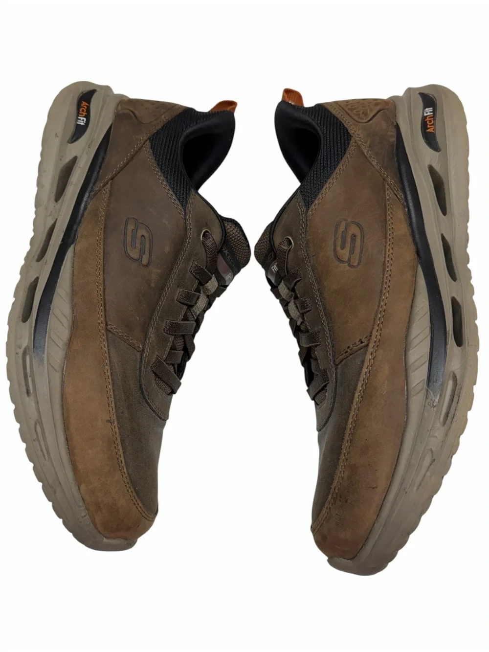 Skechers Slip-ins Arch Fit Sneakers Brown Leather Mens 11 Slip On shoes SN210981